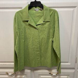 Chico’s Lightweight Green Button Up Front Long Sleeve Top Size XL Chico’s 3